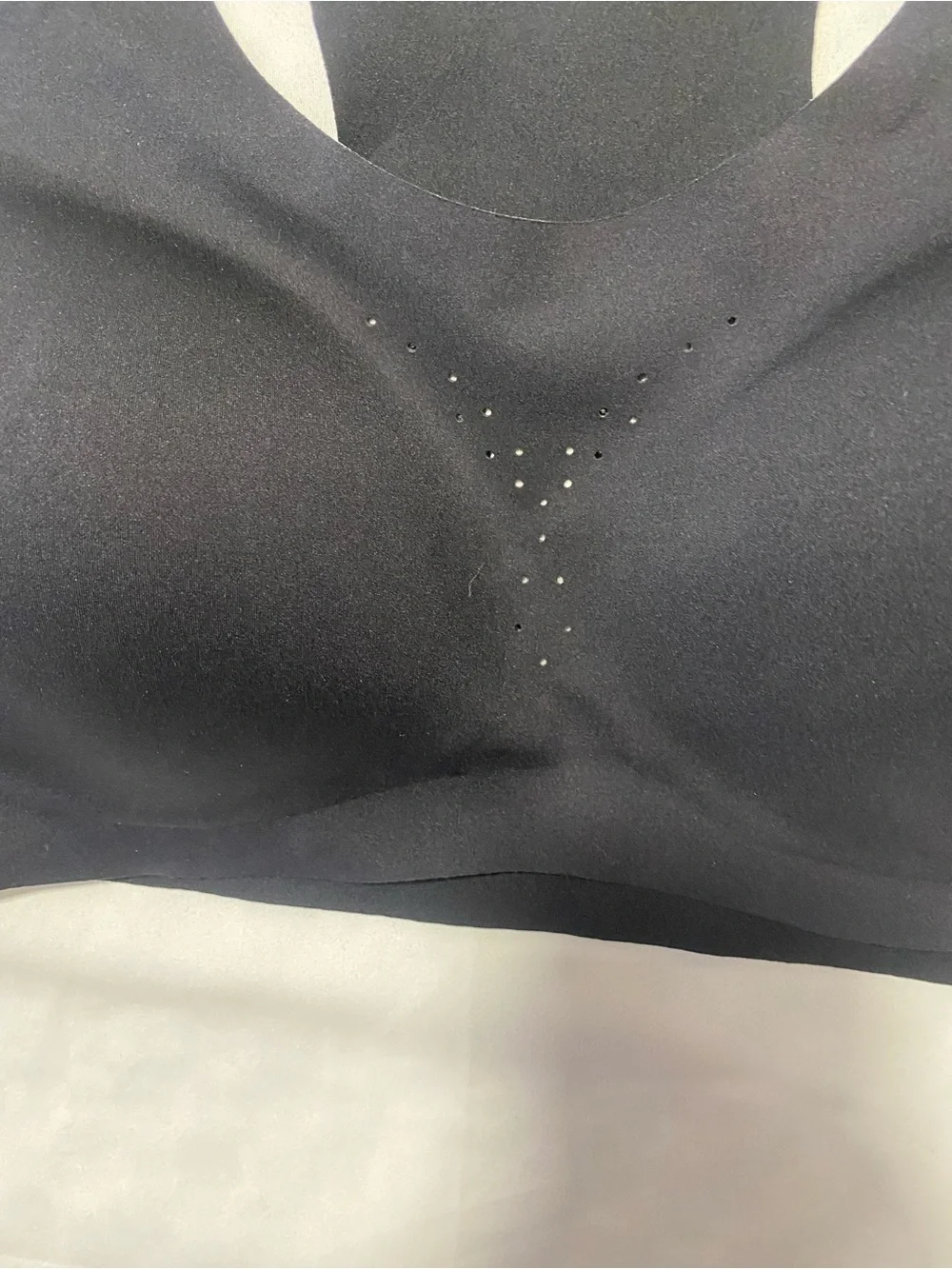 Brooks Black Racerback Seamless Sports Bra with Perforated Front